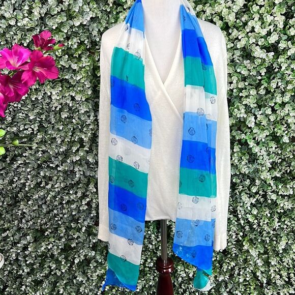Kensie Coastal Ocean Seashell Sheer Scarf NWT - Picture 14 of 14